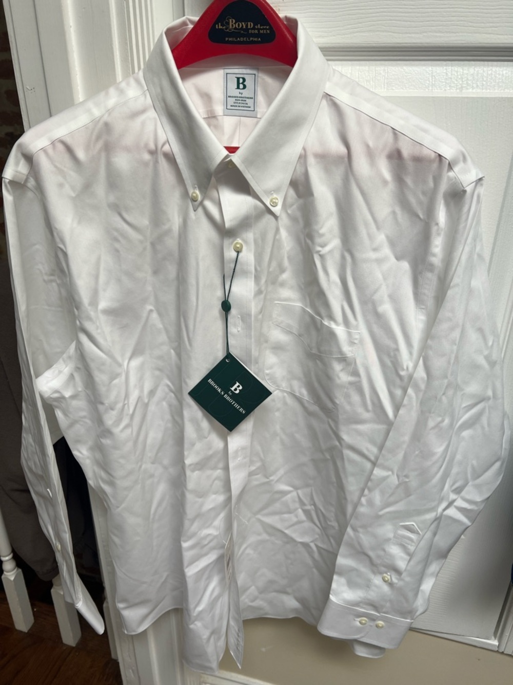 Brooks Brothers Crisp White Button-Down Dress Shirt